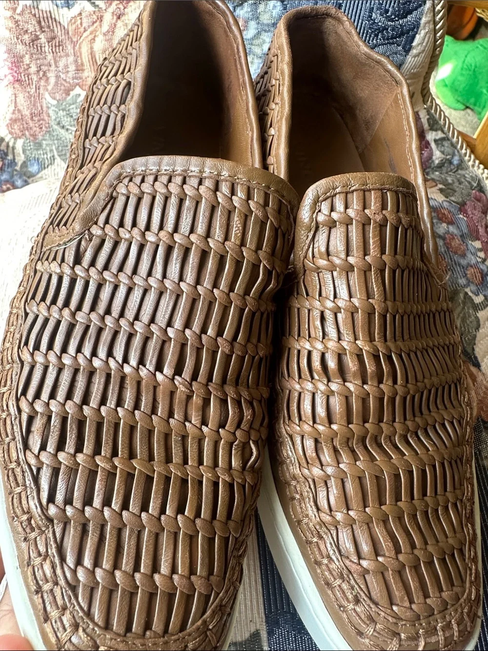 Vince Stafford Woven Leather Platform Slip-On Sneaker Sz 7